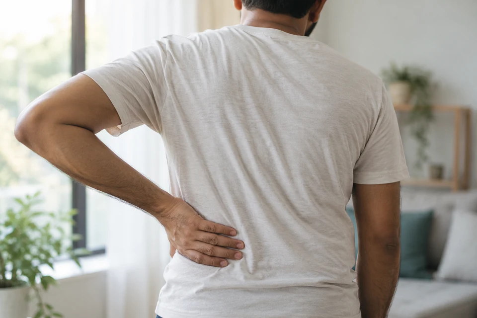 Representative photo: Adult resting a hand on their lower back