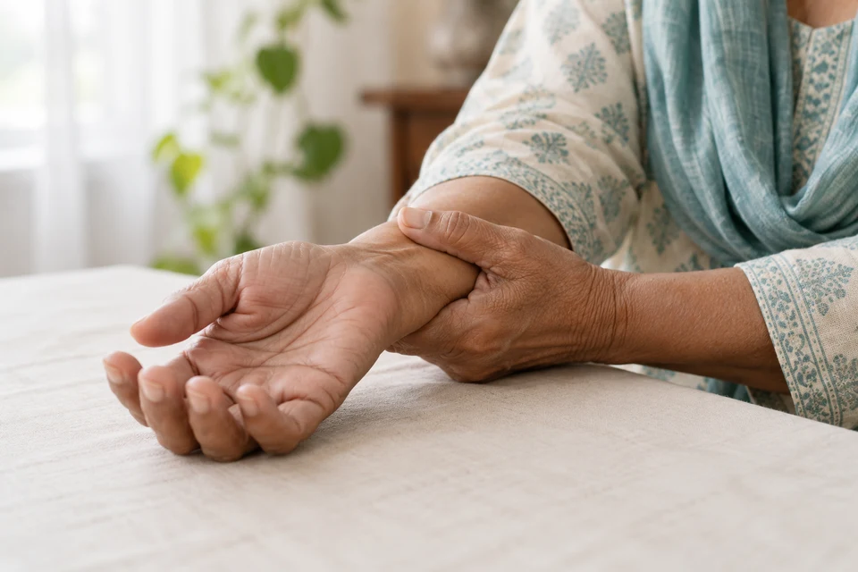 Representative photo: Close-up of hands gently supporting a wrist