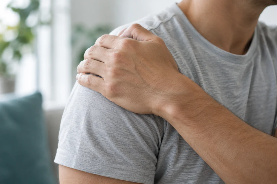Representative photo: Close-up of a hand resting on a shoulder